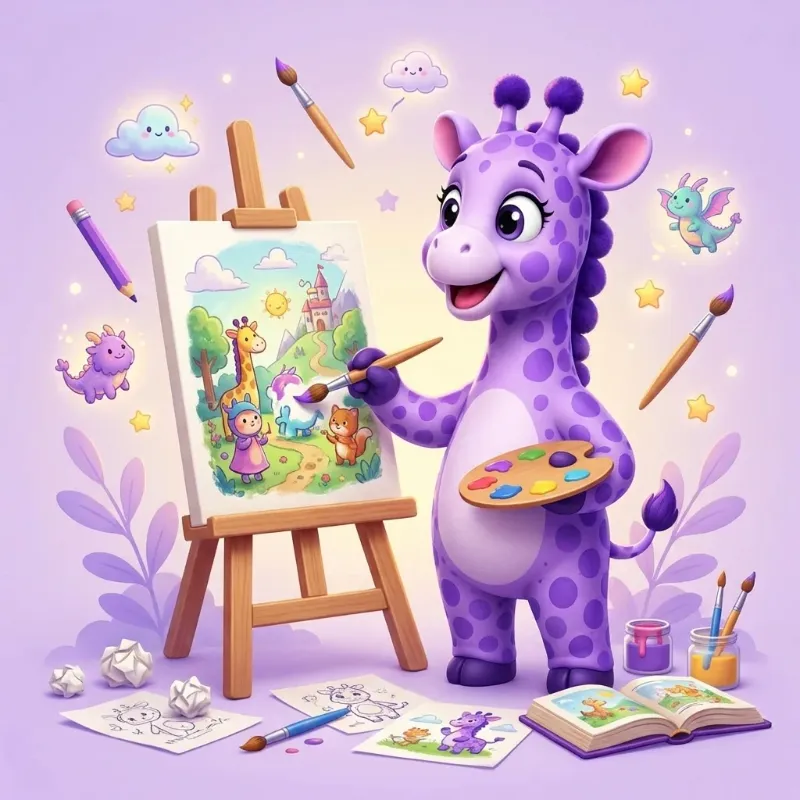 Custom children's book illustration at Purple Giraffe Press
